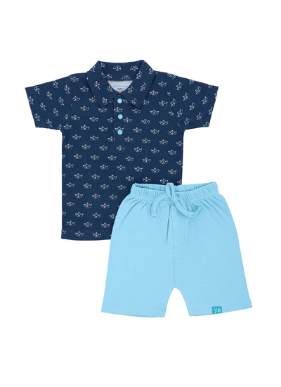 FB-3503 SAILBOAT POLO & CANAL BLUE SHORTS