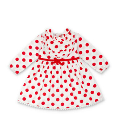 FG-5504 RED POLKA COTTON DRESS