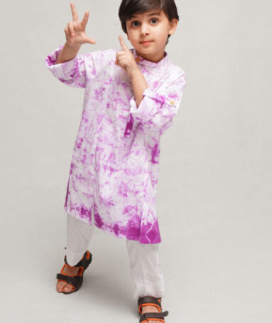 Beri Purple Tie And Dye Set For Boys