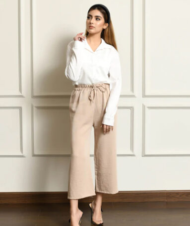 Linen Culottes with drawstring For Women