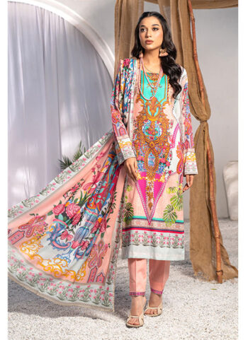 Digital Printed Dobby Lawn Front Dress