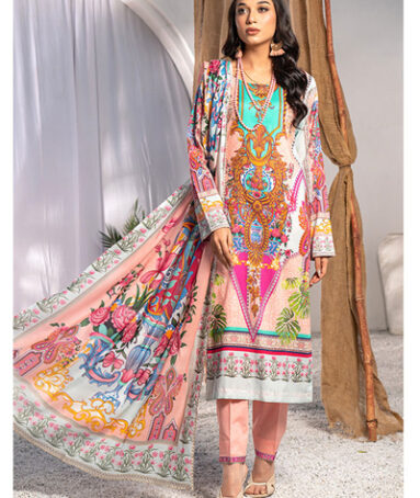 Digital Printed Dobby Lawn Front Dress