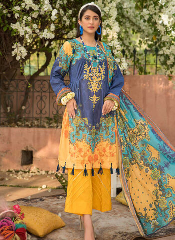 Printed Lawn Shirt With Voil Dupatta