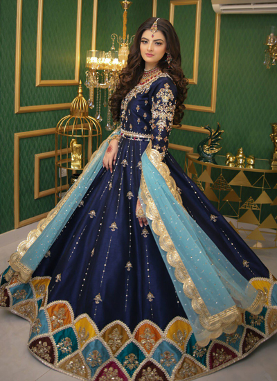 Fairy Blue Raw Silk Lehenga And Choli